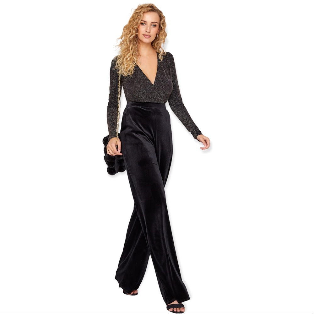 LONG TALL SALLY Womens Velvet Wide Leg Pants Medium NWOT - Picture 2 of 11